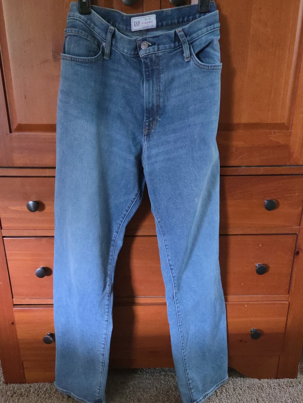 GAP Straight-Leg Medium Blue Jeans